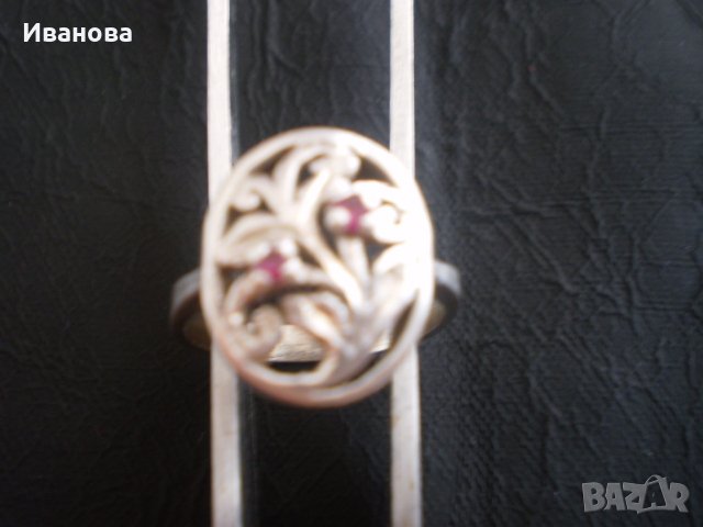 Стар сребърен пръстен с рубини, снимка 4 - Антикварни и старинни предмети - 25628440