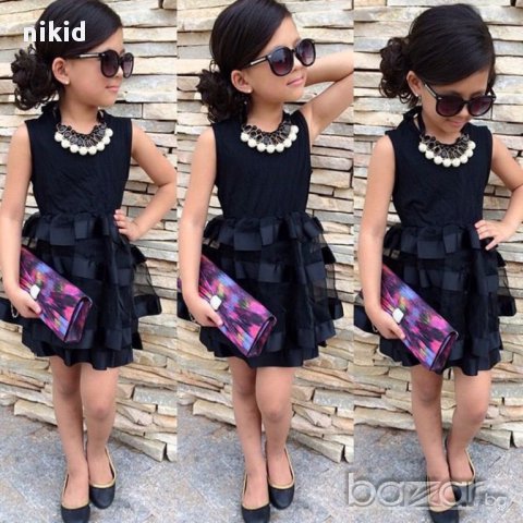 черна детска рокля, снимка 1 - Детски рокли и поли - 15666012