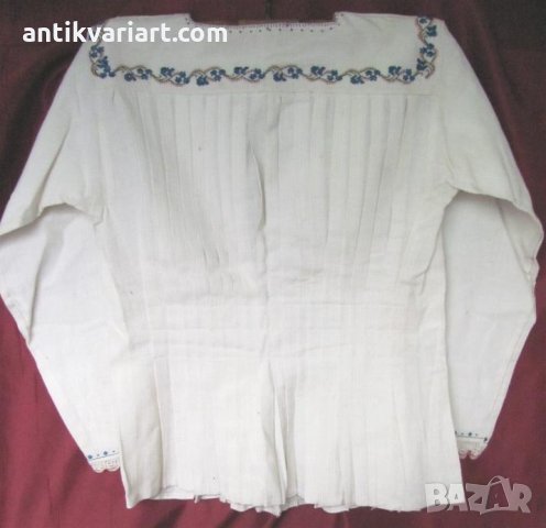 19 век Фолк Арт Дамска Блуза ръчно бродирана, снимка 10 - Антикварни и старинни предмети - 25947214