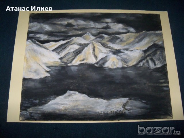 Пейзаж в черно и бяло, подписан, худ. Десислава Илиева, снимка 1 - Картини - 19910047