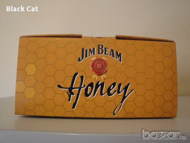 Празна колекционерска бутилка / шише от бърбън уиски Jim Beam Bourbon Honey, картонена кутия,алкохол, снимка 6 - Други ценни предмети - 10255680