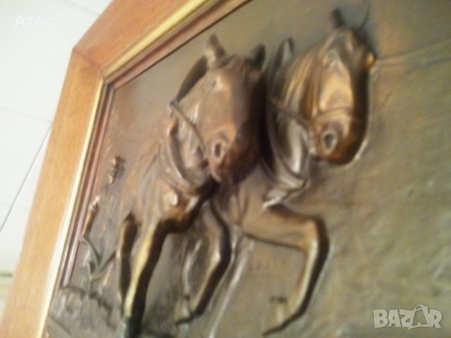 Картина - релефна, отляна, стара, снимка 2 - Антикварни и старинни предмети - 25525484