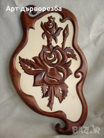 Роза фантазия  дърворезба, снимка 1