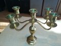 свещник за 5 свещи от швеция-масивен-мед/месинг-24х23х12см, снимка 3