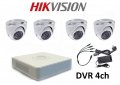 Комплект за видеонаблюдение с 4 HD-TVI камери HIKVISION + захр. 