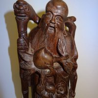 Китайска статуетка от сандалово дърво - дърворезба, снимка 2 - Антикварни и старинни предмети - 20307203