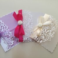 Класна сватбена покана в перла и лилаво, снимка 2 - Декорация - 20767115