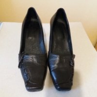 Дам.обувки-/ест.кожа/-№38-цвят-черни. Закупени от Италия., снимка 1 - Дамски обувки на ток - 22385831