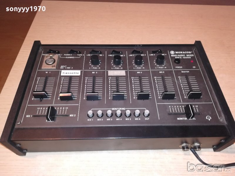 monacor mpx-6000 mixer-made in taiwan-внос швеицария, снимка 1