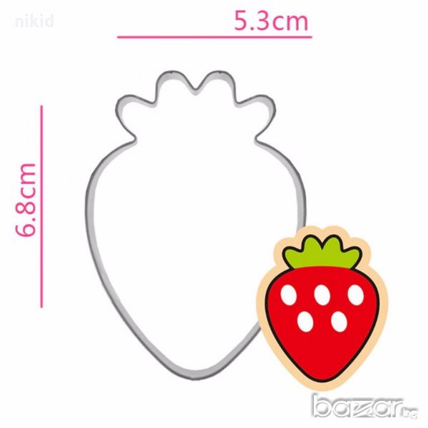 Ягода Ягодка голяма метална форма резец за сладки бисквитки  фондан украса, снимка 1