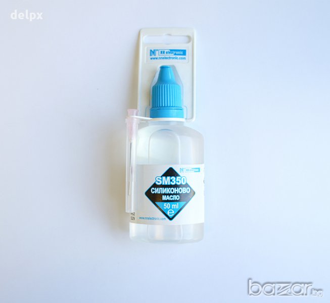 Българска смазка силиконово масло високотемпературно до 250°C SM350 флакон със спринцовка 50ml, снимка 1