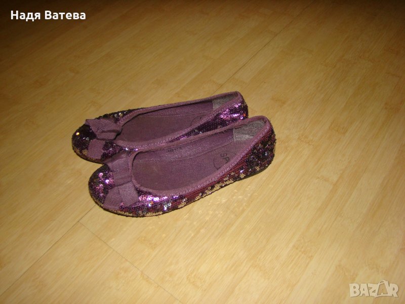 Разкошни пантофки обсипани от паети в лилаво, снимка 1