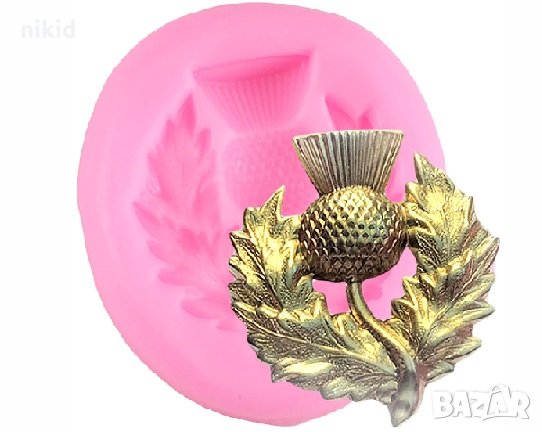 листа с плодче мини силиконов молд форма декорация и украса торта фондан бисквитки, снимка 1