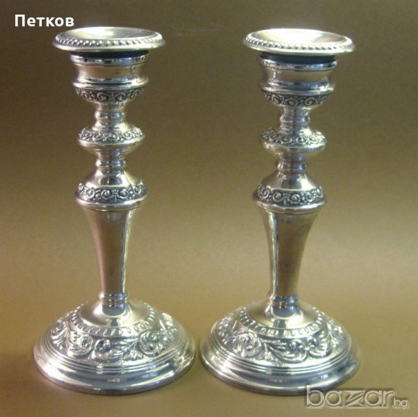 Сребърен масивен свещник. , снимка 1