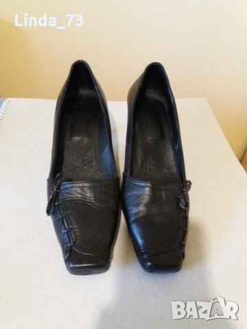 Дам.обувки-/ест.кожа/-№38-цвят-черни. Закупени от Италия., снимка 1