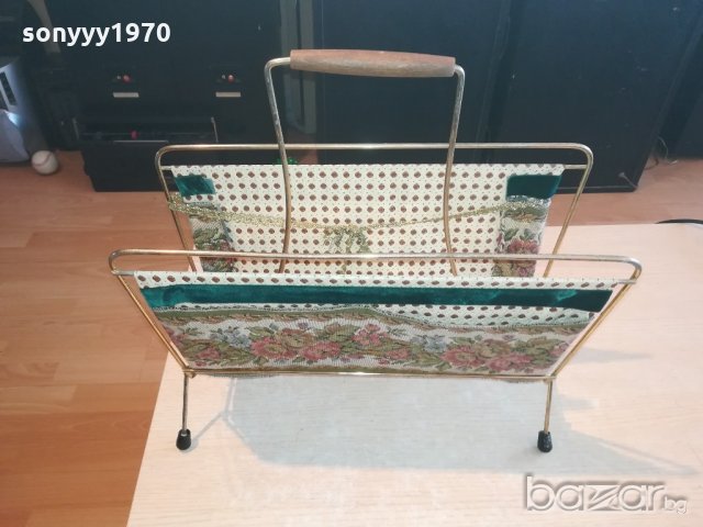 поставка за вестници-в златисто-метал и плат-внос швеицария, снимка 10 - Антикварни и старинни предмети - 21151180