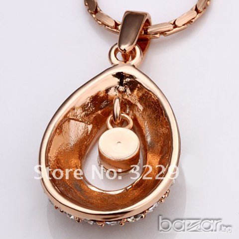 Колие позлатено с 18к злато с Сваровски кристали и Цирконий -№23, снимка 5 - Колиета, медальони, синджири - 6761755