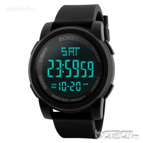 Honhx спортен часовник хронометър черен спорт фитнес туризъм, снимка 5 - Мъжки - 20594965
