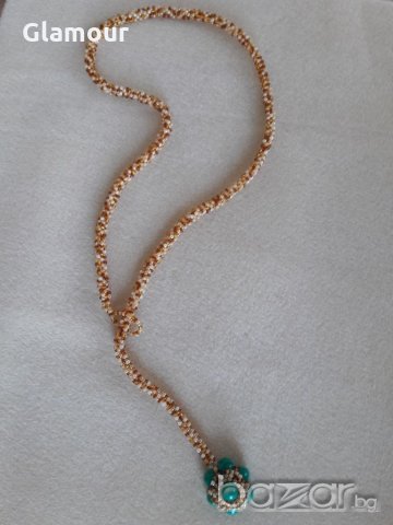 Колие от зелен хаулит и мъниста, снимка 6 - Колиета, медальони, синджири - 19040154