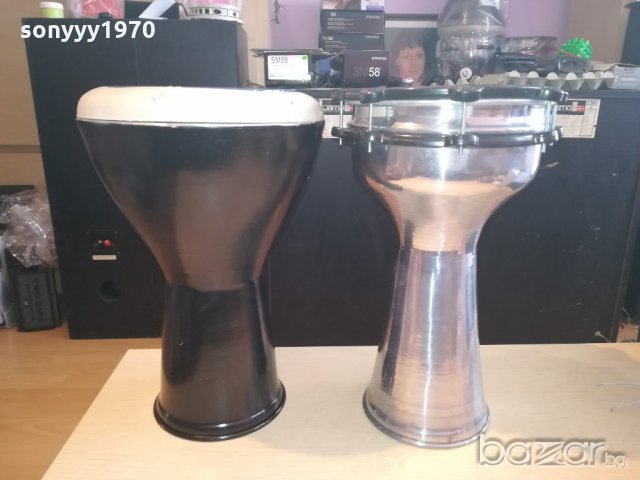 НОВИ тарамбуки-черна метална и сива алуминиева-40х25см, снимка 4 - Ударни инструменти - 21117232