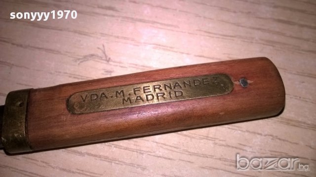 Ретро нож за колекция-11см-дърво/месинг-внос швеицария, снимка 7 - Антикварни и старинни предмети - 17374389