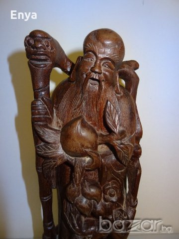 Китайска статуетка от сандалово дърво - дърворезба, снимка 2 - Антикварни и старинни предмети - 20307203