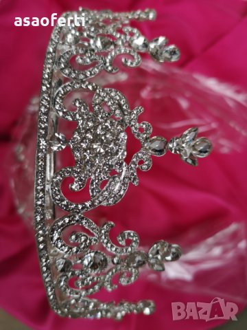Красива Луксозна корона за глава с множество нежни кристали🤩💃😍 , снимка 8 - Аксесоари за коса - 25982883