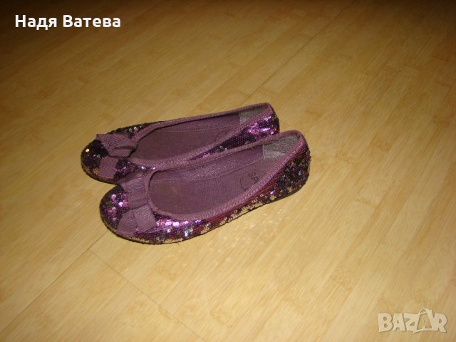 Разкошни пантофки обсипани от паети в лилаво, снимка 1 - Детски пантофи - 22298656