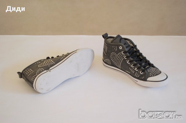 Естествена кожа, тъмносиви дамски кецове Guess - 37, снимка 4 - Кецове - 17371108