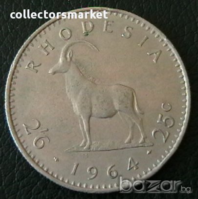 2½ шилинга = 25 цента 1964, Родезия