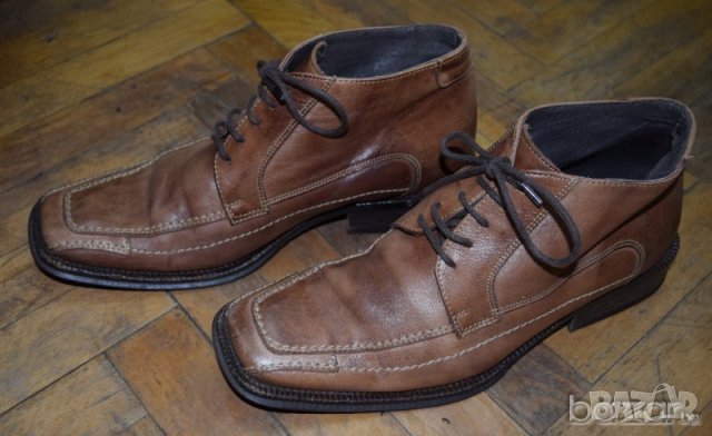 Manfield мъжки кожени обувки естествена кожа светло кафяви, снимка 2 - Ежедневни обувки - 23449608