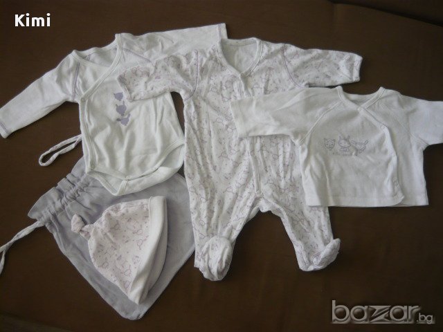 комплектче за новородено в лилаво - размер 50, снимка 1 - Комплекти за бебе - 12014605