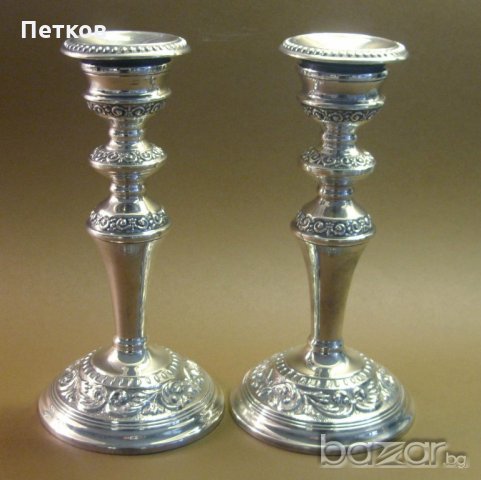 Сребърен масивен свещник. 