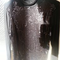Блуза дамска черно поло с пайети, снимка 3 - Блузи с дълъг ръкав и пуловери - 13732599