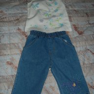 Дънки с блузка, снимка 1 - Детски Блузи и туники - 7325174