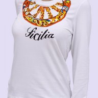 Уникална дамска тениска SICILIA! Създай модел по Твой дизайн, свържи се нас!, снимка 2 - Тениски - 15067924