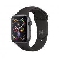 APPLE WATCH SPACE GRAY ALUMINUM CASE WITH BLACK SPORT BAND 44MM SERIES 4 GPS, снимка 2 - Смарт гривни - 23338035