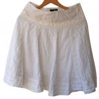 Jane Norman дамска бяла пола с дантела , снимка 1 - Поли - 21722294