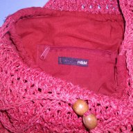 Чанта от зебло "Н&М"® / оранжева чанта, снимка 4 - Чанти - 12406441