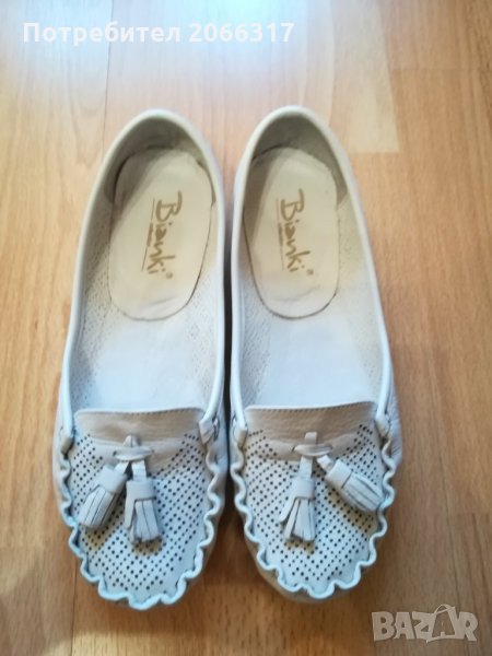 Дамски кожени обувки - мокасини, снимка 1