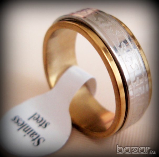 Двойни пръстени от неръждаема стомана 5 лв., снимка 1