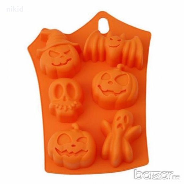 Halloween Хелоуин тиква череп дълбоки фигури силиконов молд форма за фондан,шоколад гипс тесто сапун, снимка 1