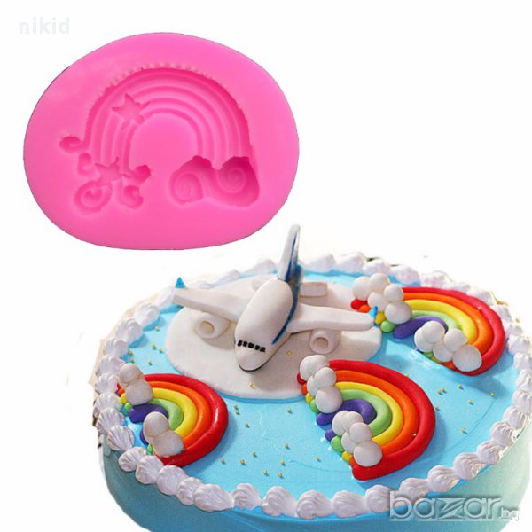 дъга форма силиконов молд декорация украса фондан торта мъфини и др, снимка 1