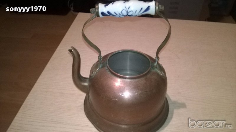 Metalutil fabrique au portugal-20x22см ретро чаиник-внос швеицария, снимка 1