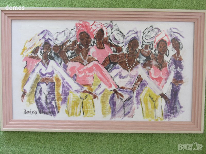  Танцуващи жени-картина с маслени бои, снимка 1