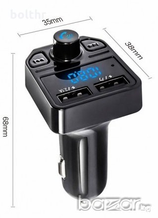 Автомобилен Bluetooth FM трансмитер с USB зарядно за GSM Bluetooth Car Kit X1, снимка 1