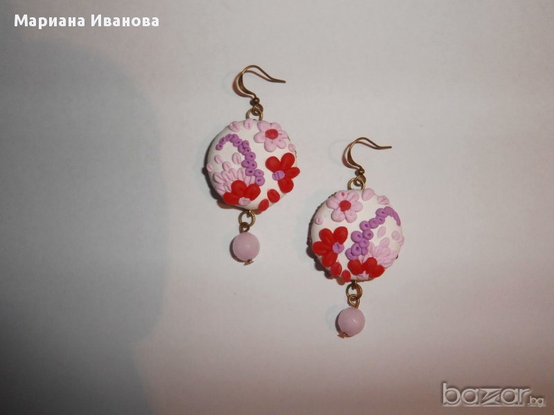 обеци от полимерна глина, снимка 1