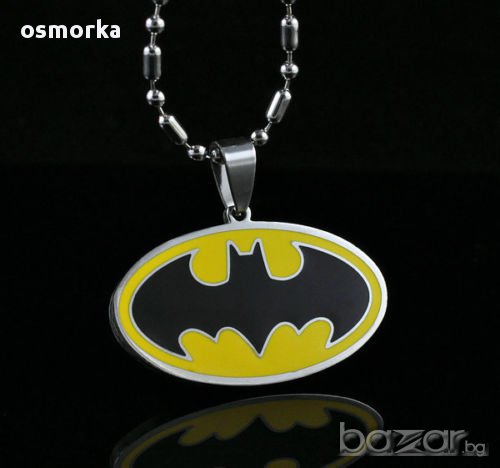 Медальон Batman верижка гердан човека прилеп екшън герой жокер комикс метален, снимка 1