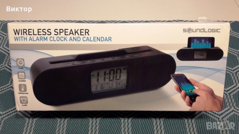 Блутуут говорител с часовник, календар и термометър Soundlogic, снимка 1