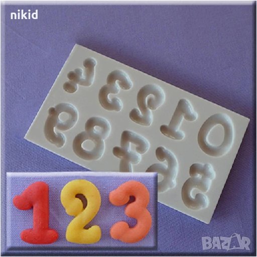 Ръкописни числа цифри силиконов молд форма декор украса торта фондан, снимка 1